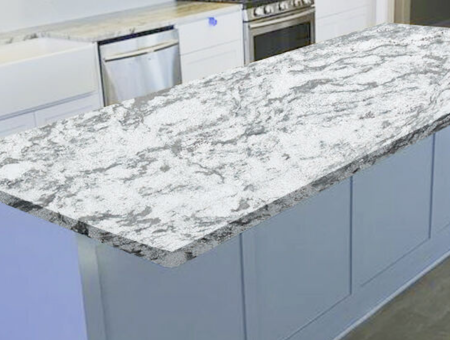 Thunder white granite on countertop